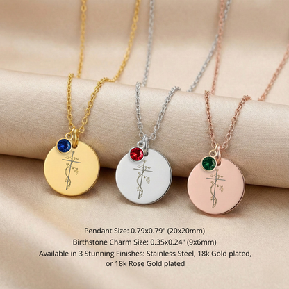 Personalized Godmother Necklace Baptism Godmother Necklace Religious Godmother Gift Jewelry for Godmother Personalized Gift with Birthstone