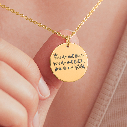 Dainty You Do Not Yield Necklace, Book Lover, Gift for Book Lovers, Bookish Necklace, SMUT Reader Gift, Bookish Merch, Dark Romance Books