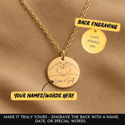Dainty Heart Hands Necklace, Personalized Gifts for Couples, Engagement Gift for Her, Heart Hands Gesture Charm, Couple Necklace, Anniversary Gifts, Wedding Gifts