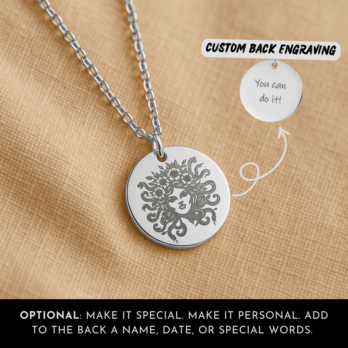 Medusa Necklace, Powerful Mythology Jewelry