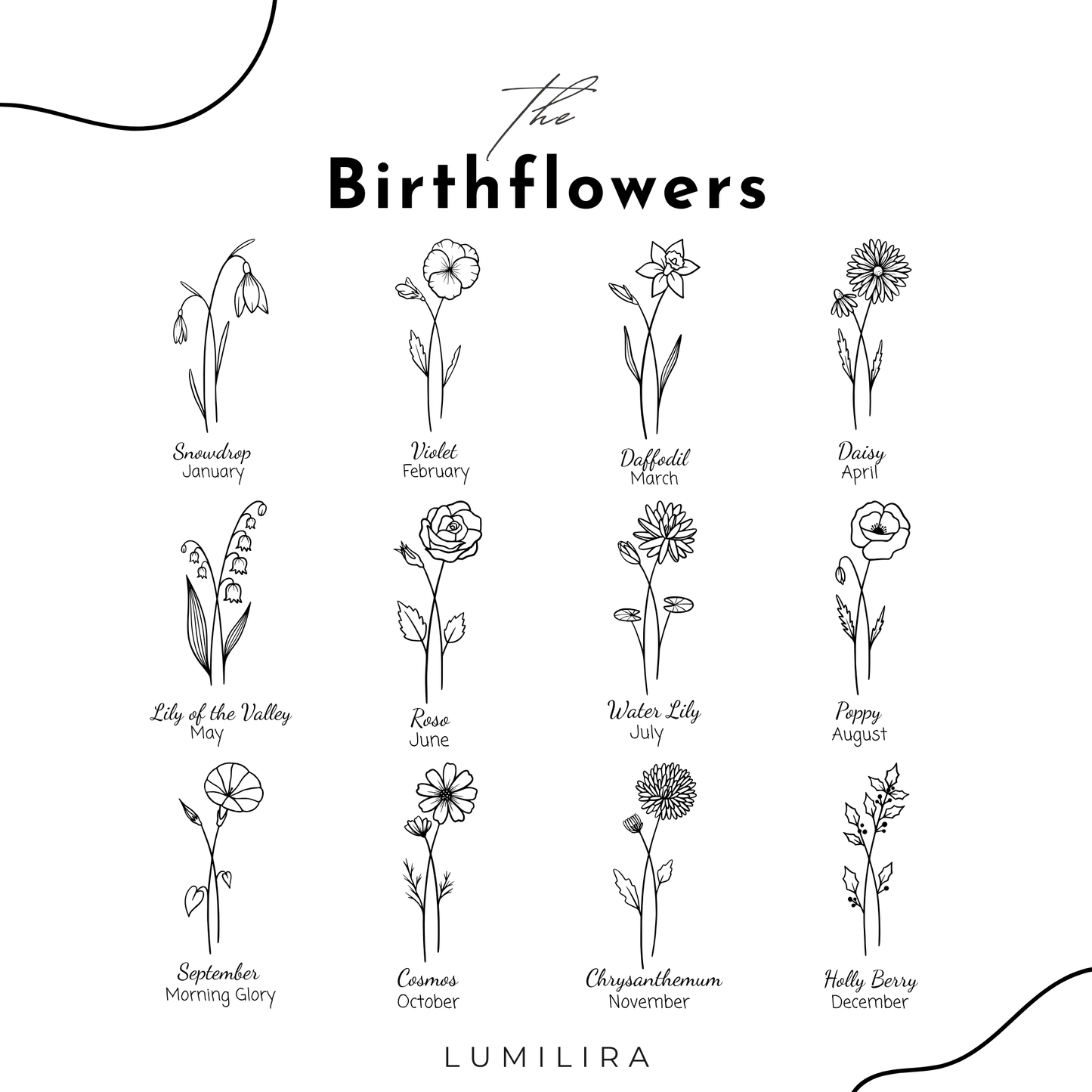 Personalised Custom Birth Flower Bracelet with Pearls, Birth Month Gifts, Maid of Honour Gift, Bridesmaids Gift, Christmas Gifts for Sister