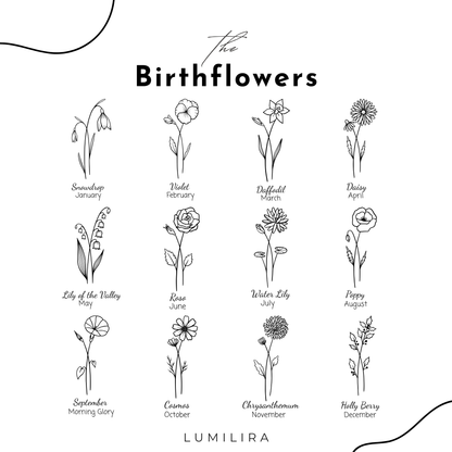 Engraved Birth Flower Bracelet with Pearls, Gift for Mom, Grandma Gift, Mother's Day Gift, Birth Month Flower Gift, Christmas Gifts for Her