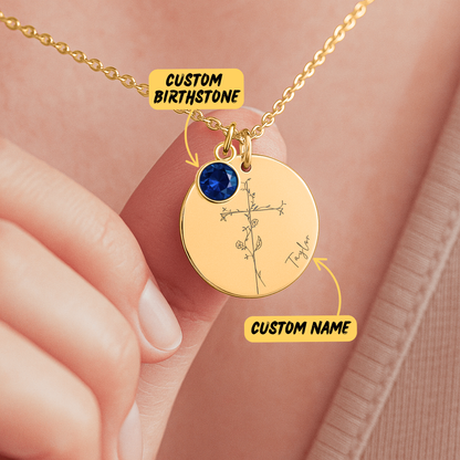 Flower Cross Necklace with Name and Birthflower: Personalized Bible Verse Scripture Necklace for Women, Religious Gift, Christian Necklace