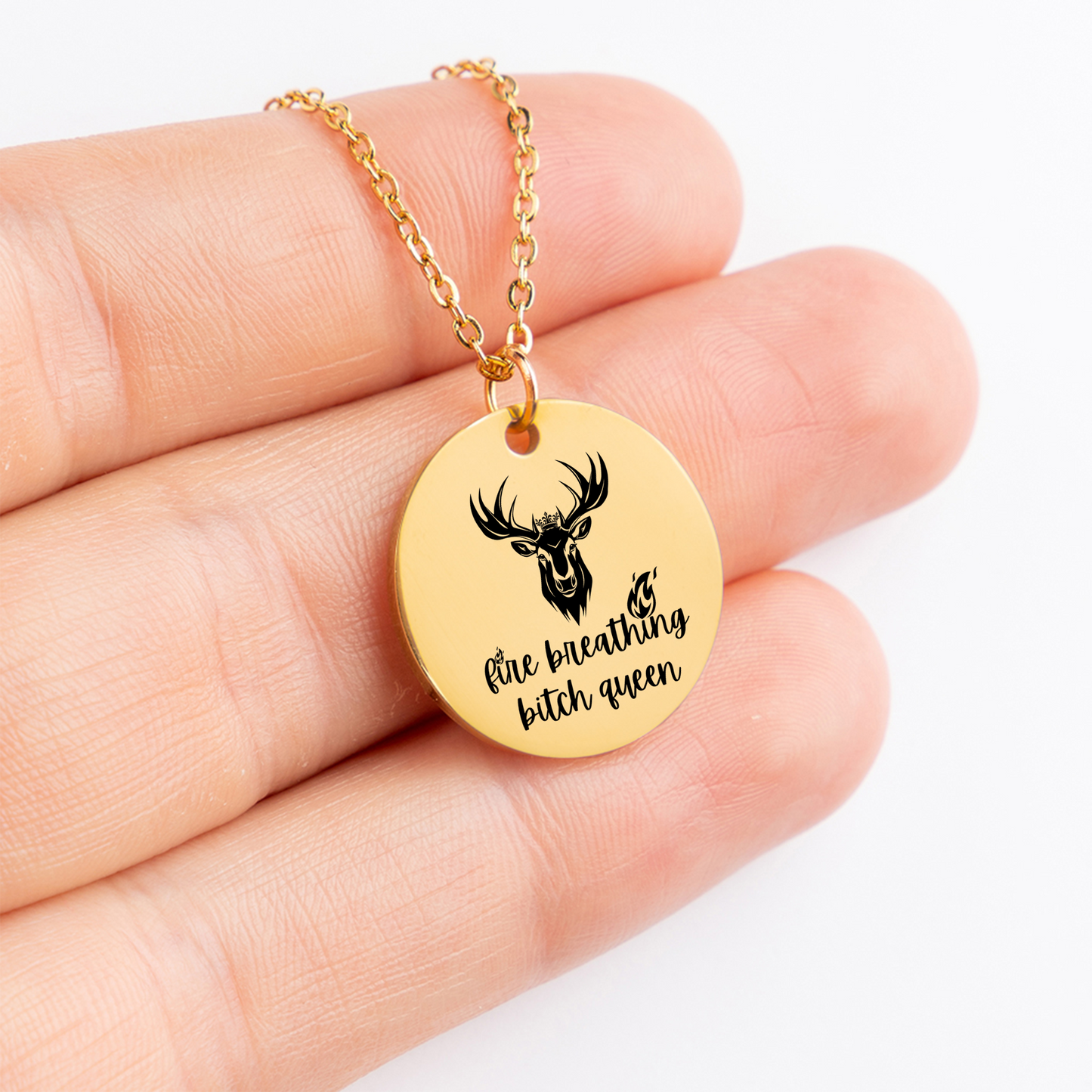Dainty Fire Breathing Queen Necklace, Book Lover, Gift for Book Lovers, Bookish Necklace, SMUT Reader Gift, Bookish Merch, Dark Romance Books