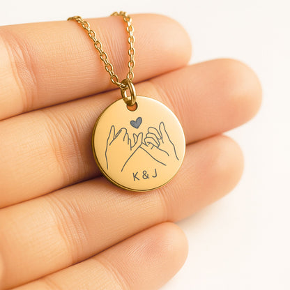 I Pinky Promise to Annoy You Forever Initial Necklace: Pinky Promise Jewelry for Wife or Fiancée
