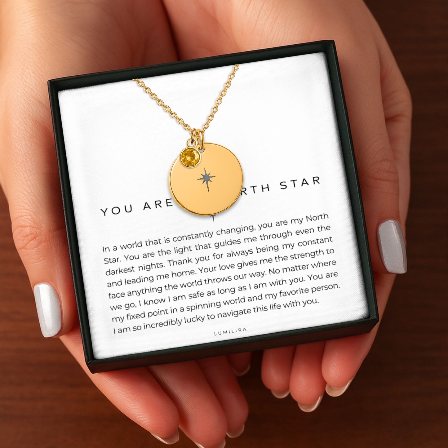 North Star Necklace For Her: You Are My North Star Pendant, Gift for Wife, Girlfriend, or Fiancee