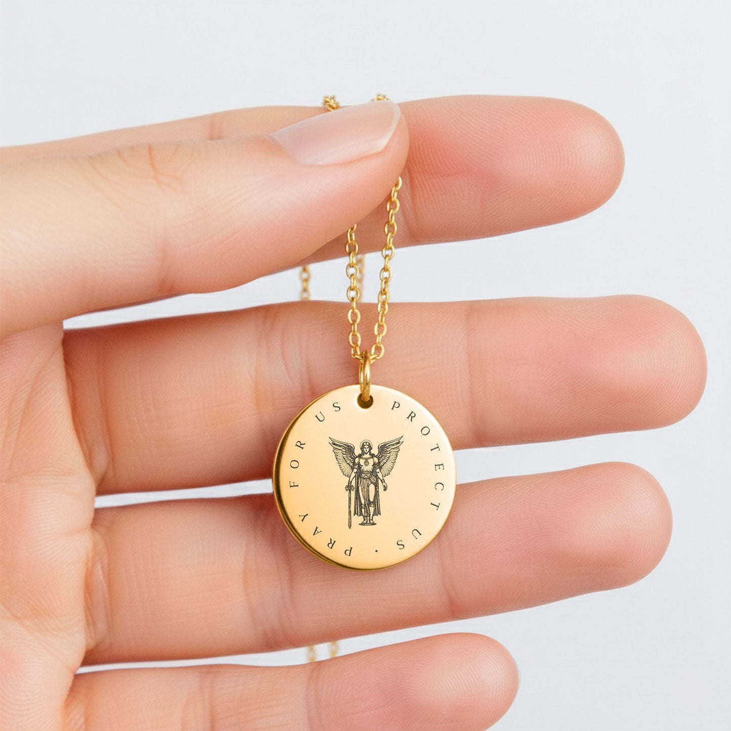 Prayer To Saint Michael The Archangel Necklace: Protection Pendant for Christian Mom, Daughter, or Wife