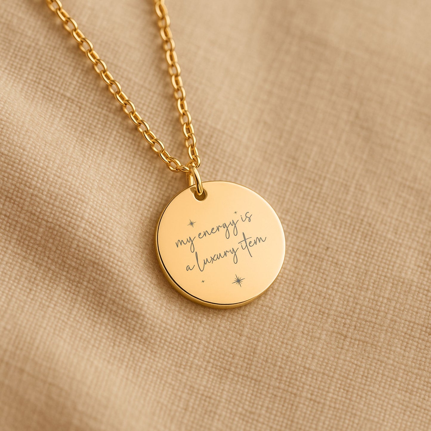 Your Energy Is a Luxury Item Necklace: Gold Pendant Encouragement Gift for Women