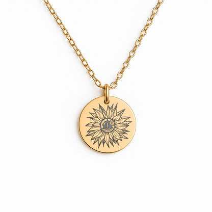 Sobriety Anniversary Gift – Sunflower Necklace with Custom Milestone Number, Encouragement Jewelry for Recovery