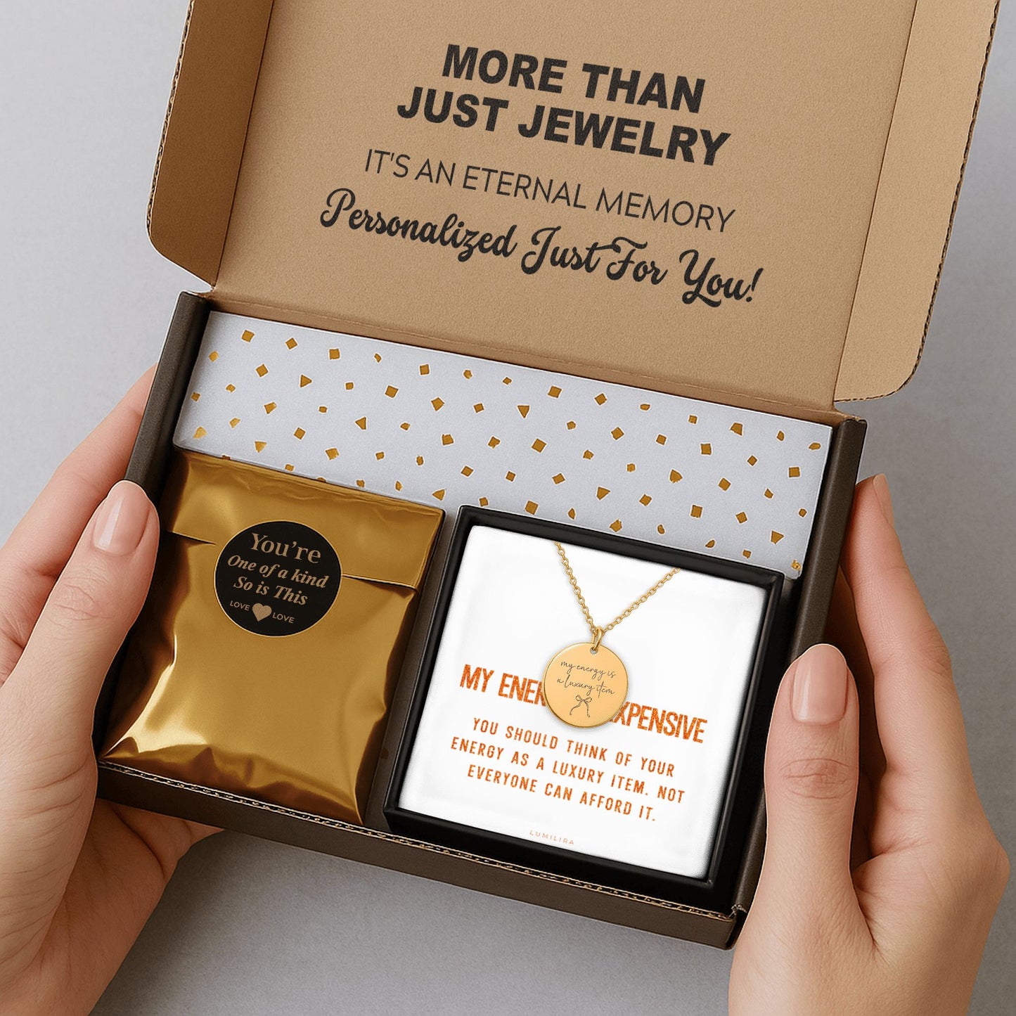 Your Energy Is a Luxury Item Necklace: Empowering Encouragement Pendant, Gift for Her