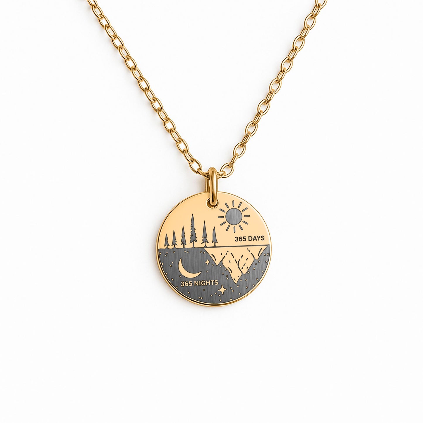 One Day at a Time Necklace – 365 Days and Nights Sobriety Gift with Serenity Prayer, Recovery Milestone Jewelry