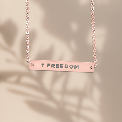 Charlie Kirk Necklace: Sterling Silver Engraved Bar Necklace, Charlie Kirk Freedom Pendant, Justice for Charlie Kirk, Charlie Kirk Tribute