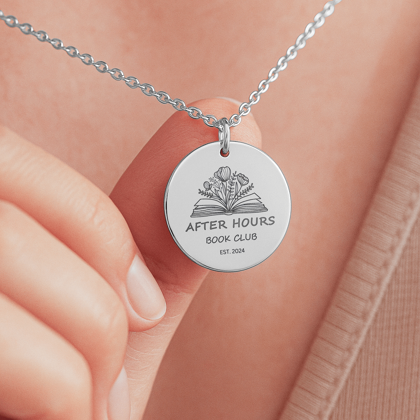 Custom Book Club Necklace – Personalized Jewelry for Reading Friends, Gift for Book Lovers