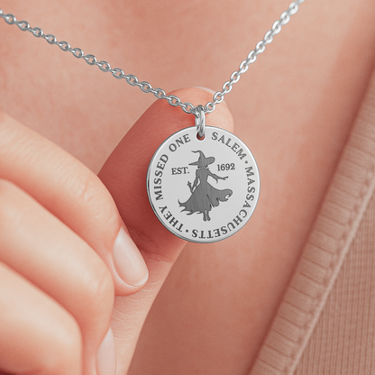 They Missed One” Necklace: Salem Massachusetts Witch Jewelry, Survivor Warrior Necklace, Encouragement Halloween Jewelry