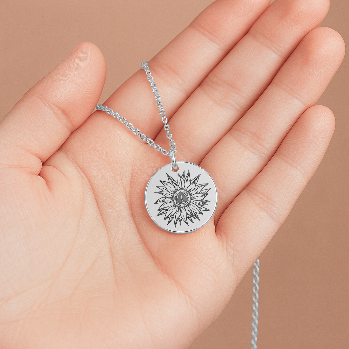 365 Days Sobriety Necklace – One Day at a Time Recovery Jewelry with Serenity Prayer Card, Sobriety Anniversary Gift