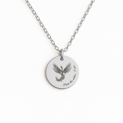 Engraved Phoenix Necklace – Rebirth Pendant, Support Gift for Fresh Starts