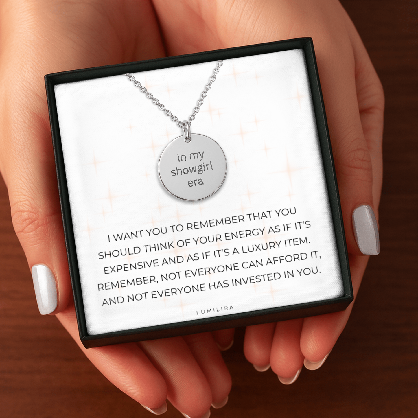 In My Showgirl Era Necklace: Custom Engraved Trendy Pendant, Inspirational Gift for Her, Modern Era Jewelry