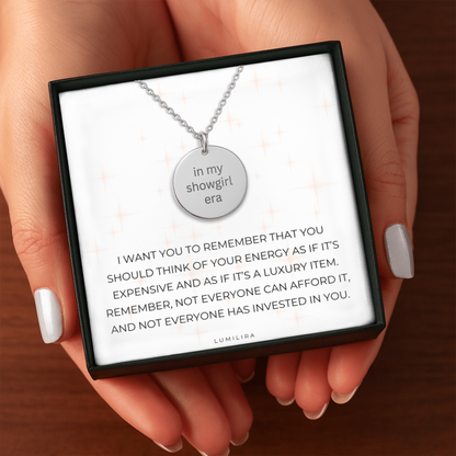 In My Showgirl Era Necklace: Custom Engraved Trendy Pendant, Inspirational Gift for Her, Modern Era Jewelry