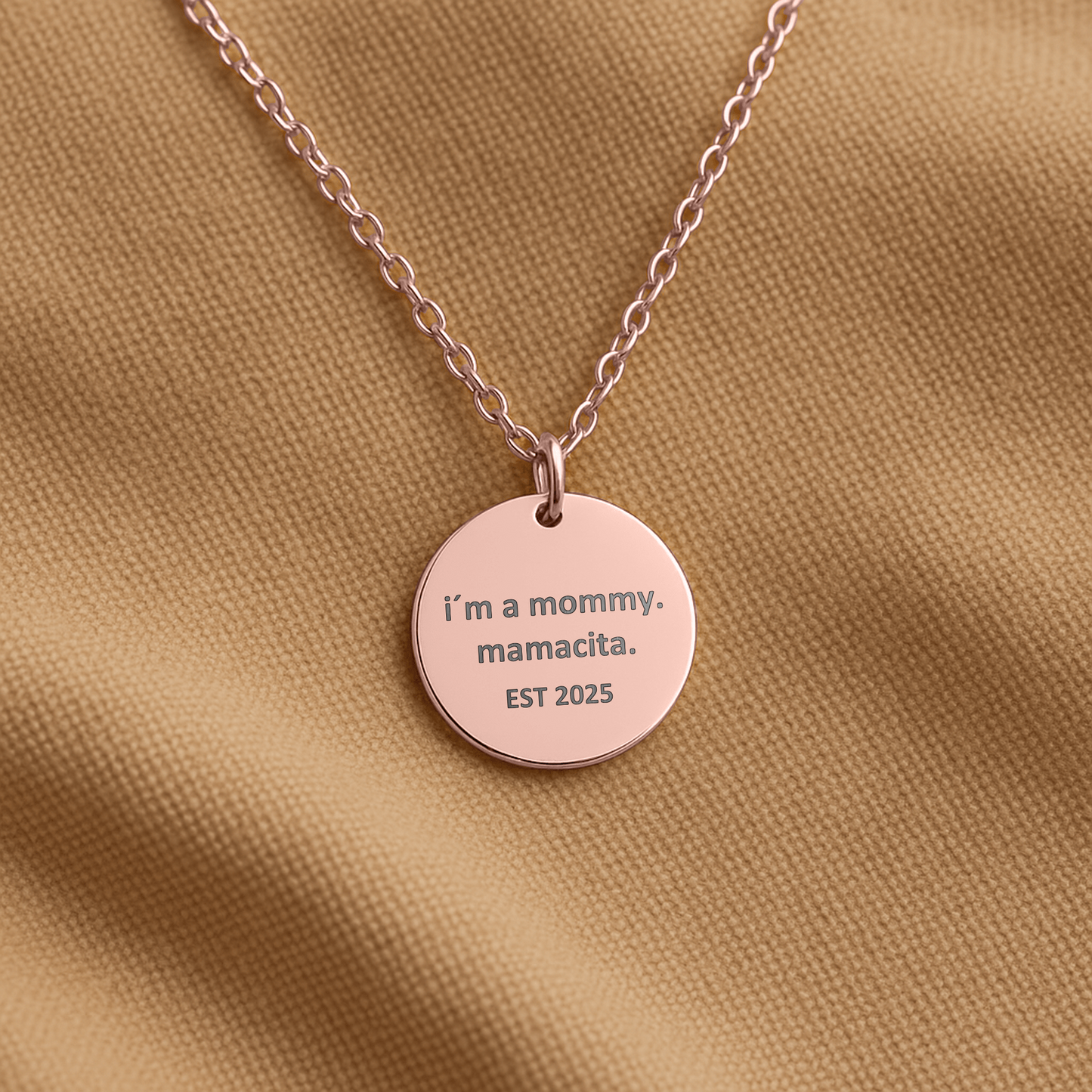 Funny I'm a Mommy Mamacita EST Year Necklace