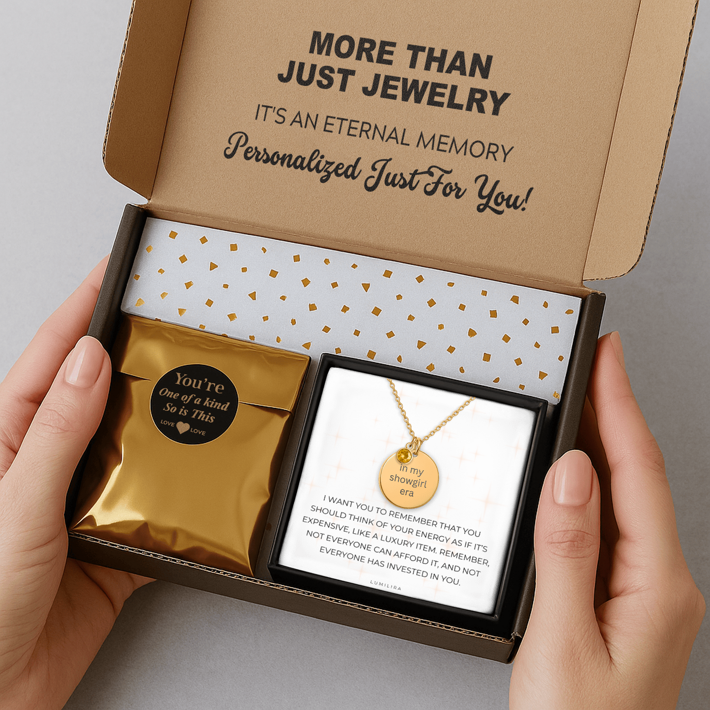 In My Showgirl Era Necklace with Birthstone, Engraved Showgirl Era Pendant, Christmas Gift for Her, Daughter Gift